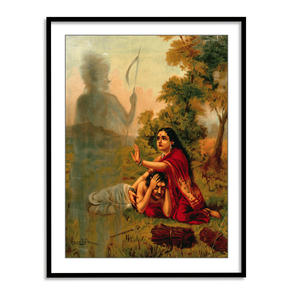 Savitri pleading with Yama for her husband, Satyavan's life by Raja Ra ...