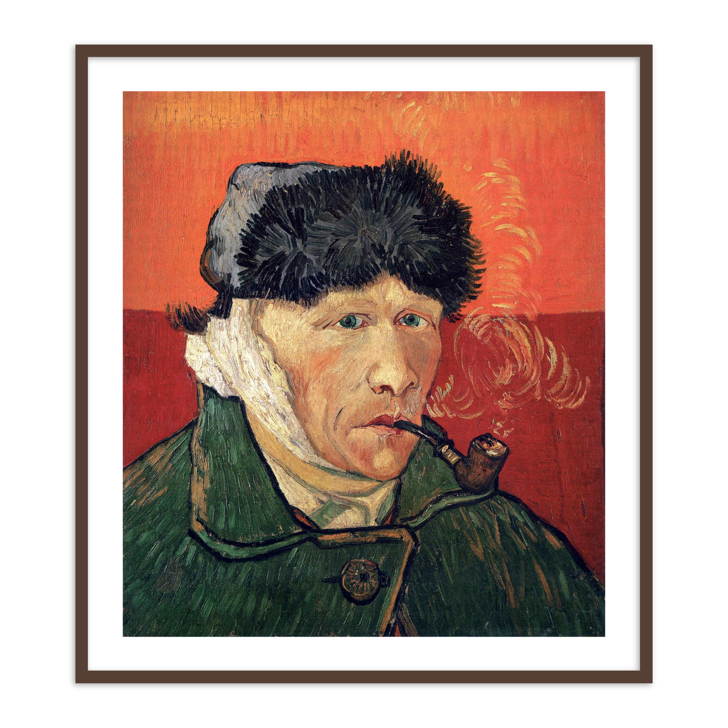 Self-Portrait with Bandaged Ear and Pipe by Vincent Van Gogh Famous Painting Wall Art