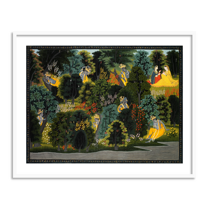 Krishna Longing for Radha | Indian Folk Art Painting for Home Decor - The Atrang