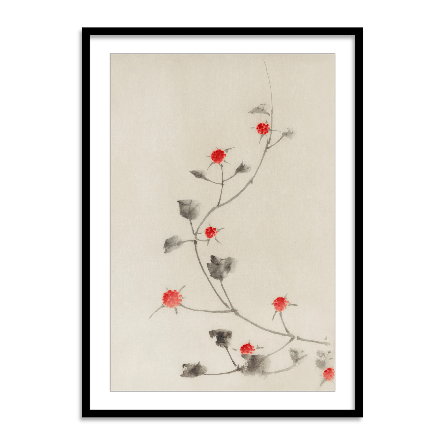 Small Red Blossoms on a Vine by Katsushika Hokusai
