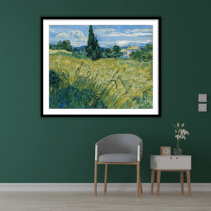 Green Wheat Field with Cypress by Vincent Van Gogh Famous Painting Wall Art