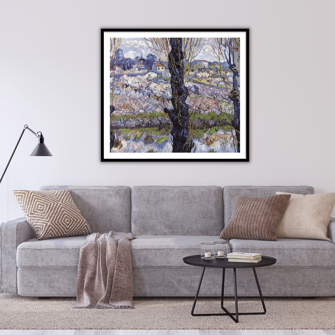 View of Arles, Flowering Orchards by Vincent Van Gogh Famous Painting Wall Art