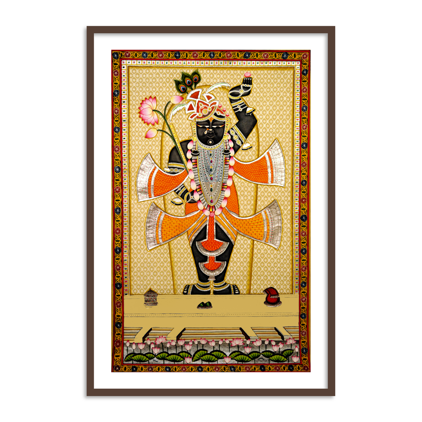 Krishna Shrinathji Pichwai Painting | Buy Pichwai Online Framed Wall Art