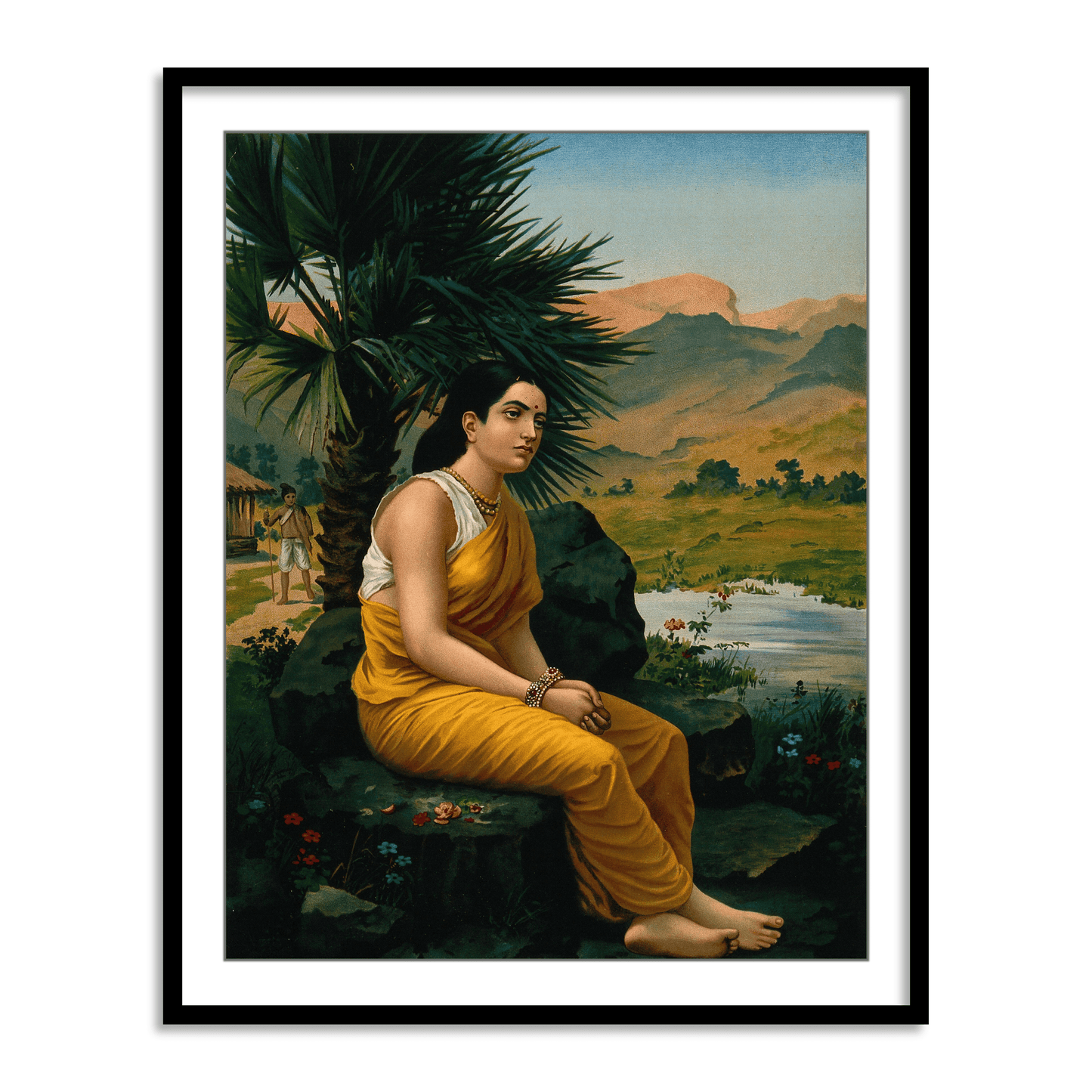 Sita in exile by Raja Ravi Varma Wall Art Painting for Home Decor