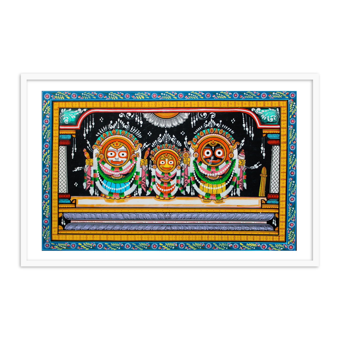 Lord Jagannath Darbar Traditional Pattachitra Painting | Jagannath Pattachitra Framed Wall Art