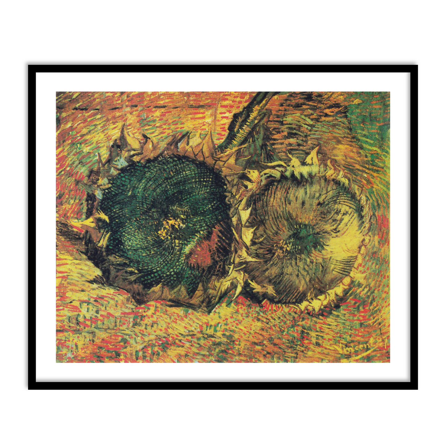 Two Cut Sunflowers by Vincent Van Gogh Famous Painting Wall Art
