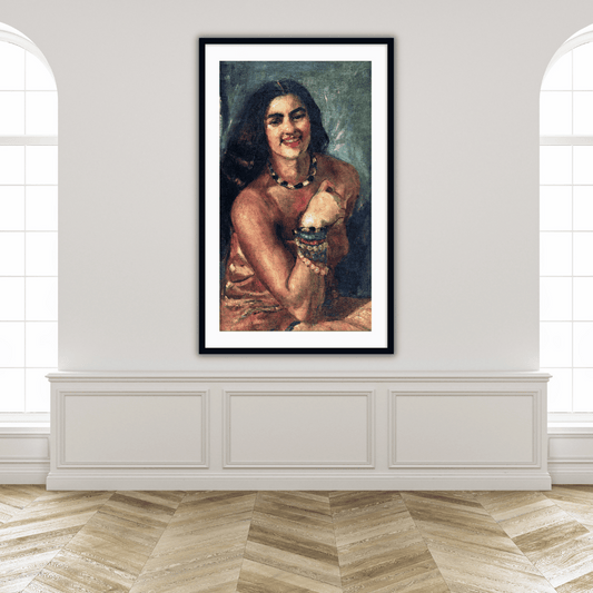 Self Portrait Famous Wall Art Painting by Amrita Sher-Gil