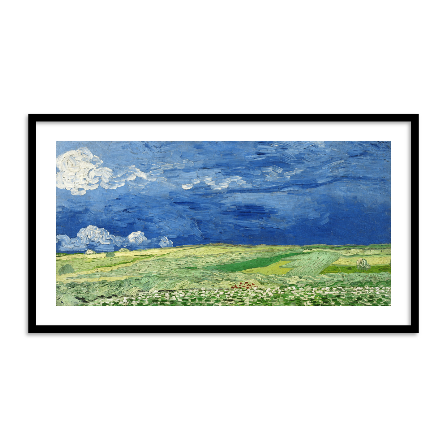Wheatfield under Thunderclouds by Vincent Van Gogh Famous Painting Wall Art