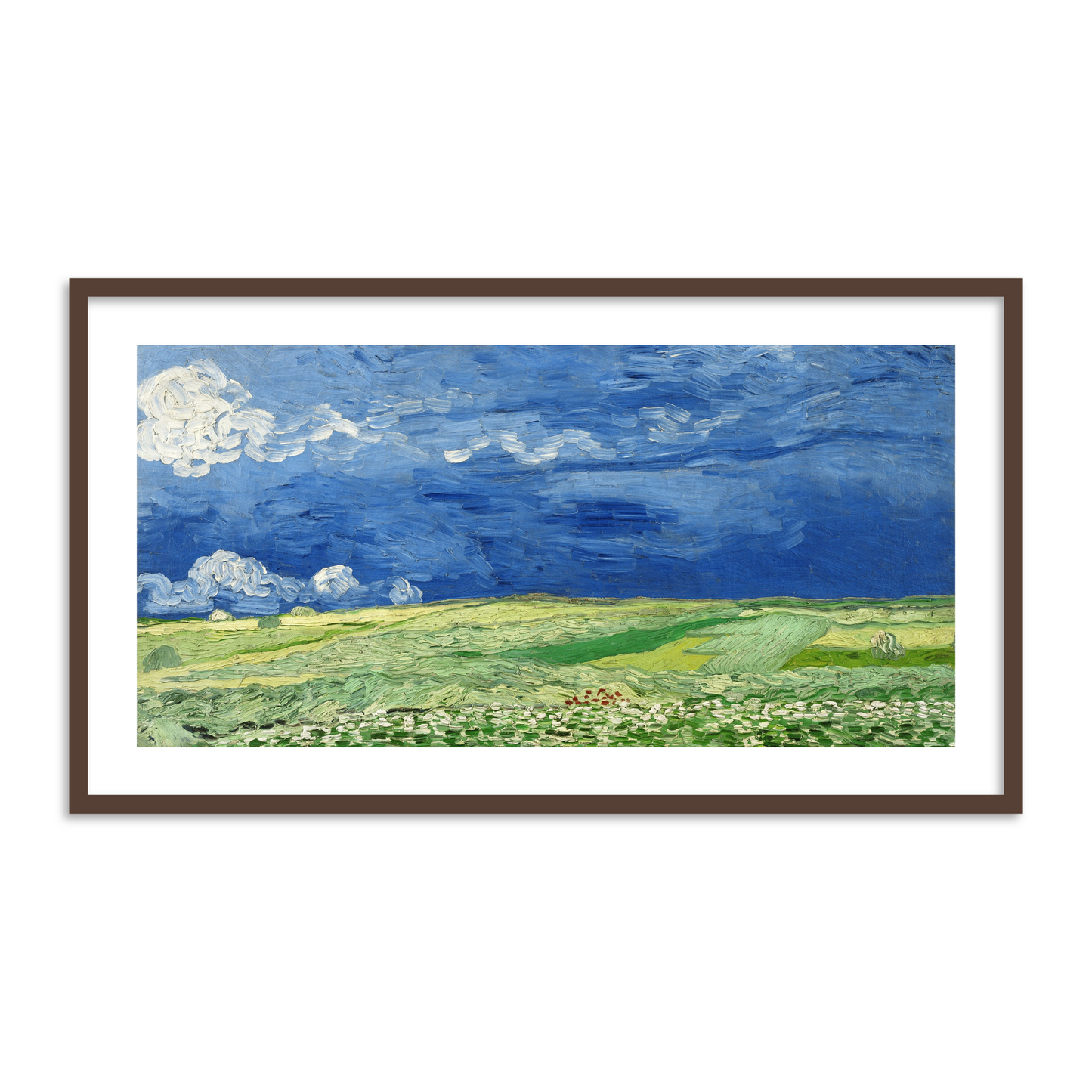 Wheatfield under Thunderclouds by Vincent Van Gogh Famous Painting Wall Art