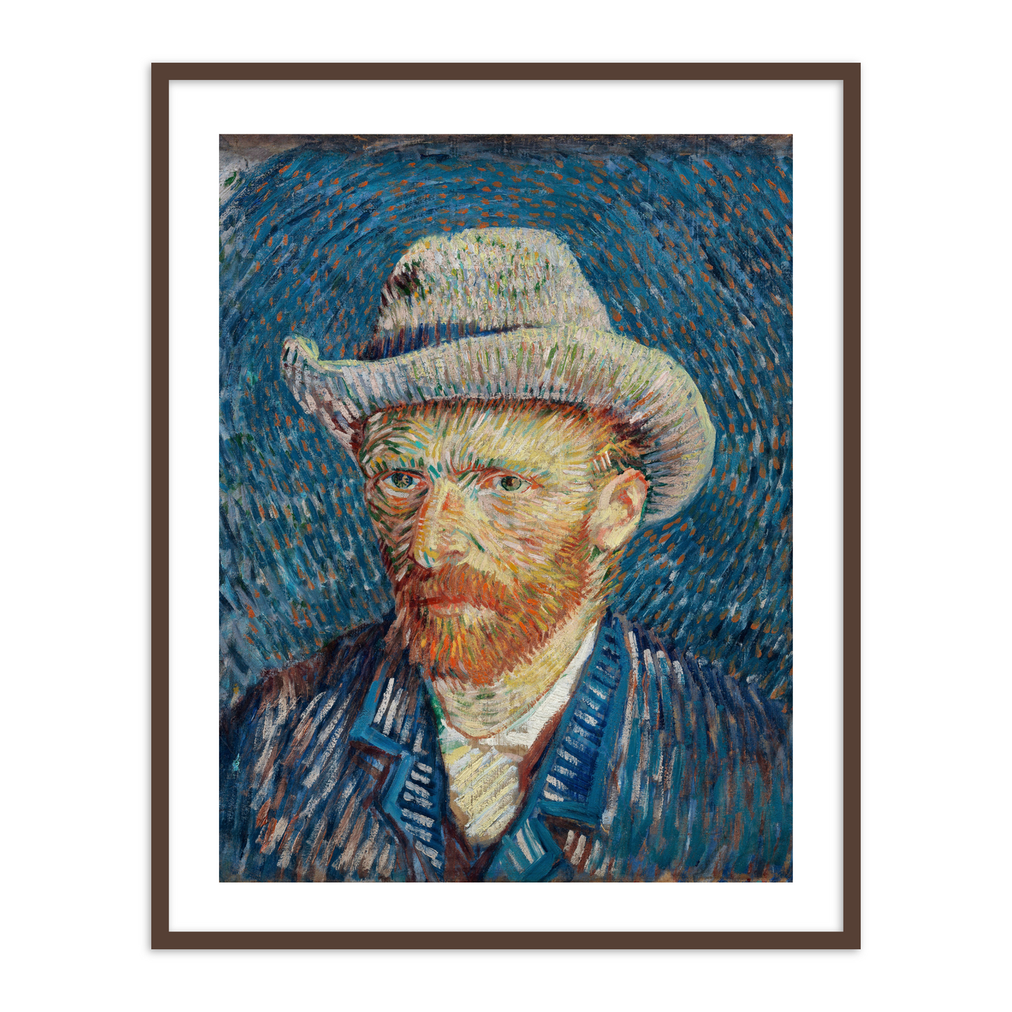 Self-Portrait with Grey Felt Hat by Vincent Van Gogh Famous Painting Wall Art