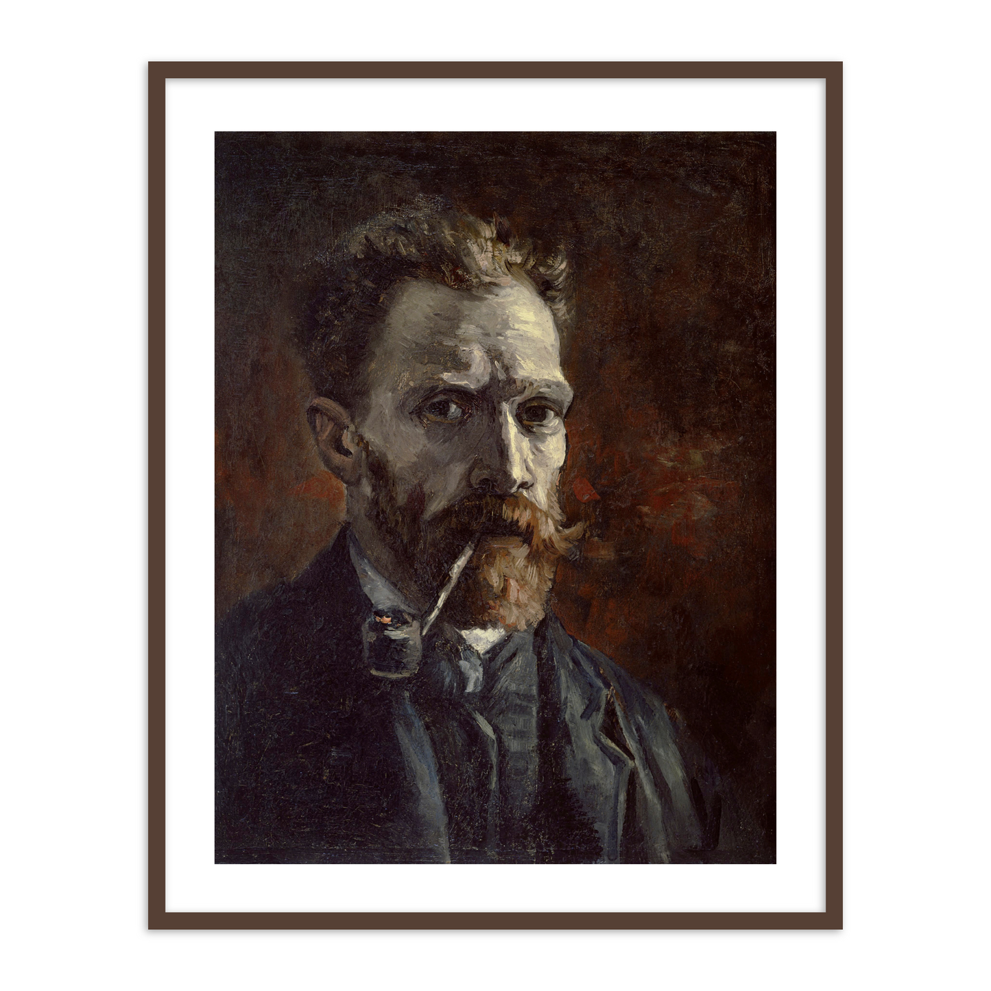 Gogh Self-Portrait with Pipe by Vincent Van Gogh Famous Painting Wall Art