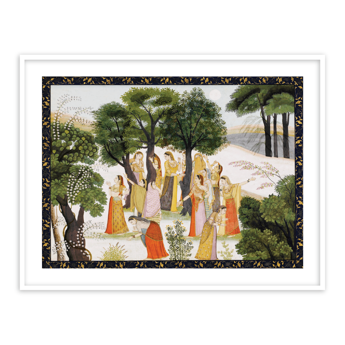 The Gopis Search for Krishna from a Bhagavata Purana Framed Wall Art Painting