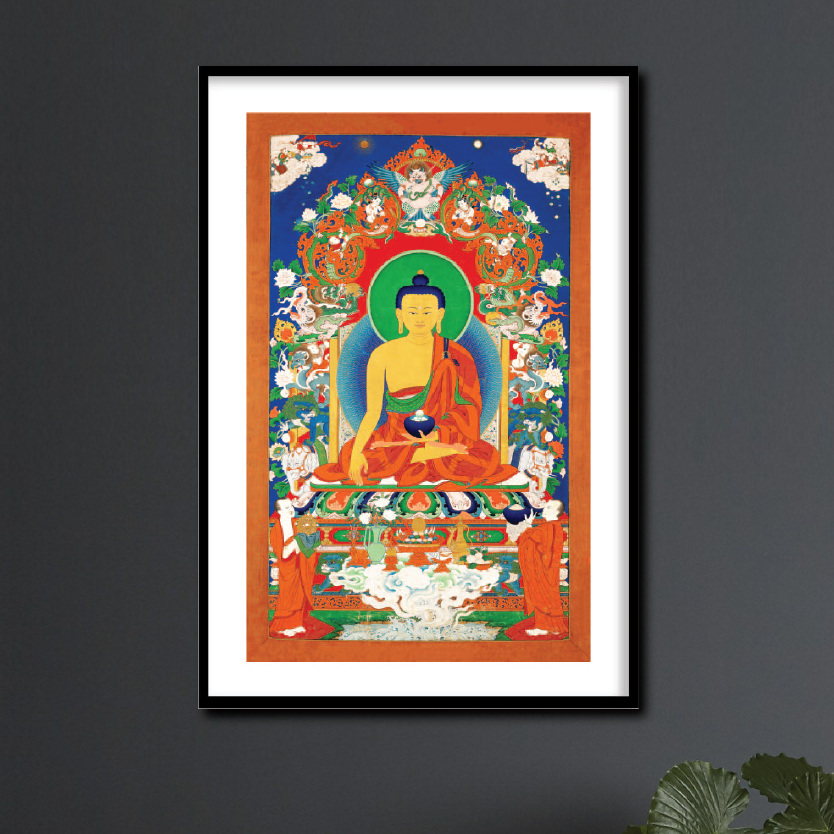 The Buddha, Gouache Tibetan Art Painting for Home Wall decor