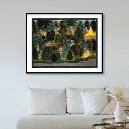Krishna Longing for Radha | Indian Folk Art Painting for Home Decor - The Atrang
