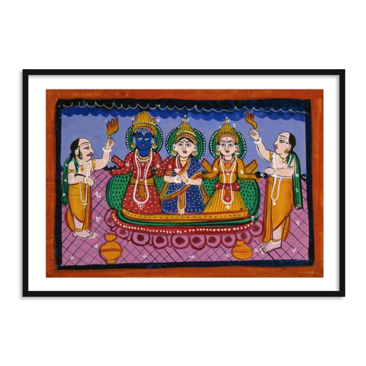 Krishna Rakhmini and Balram Framed Wall Art painting