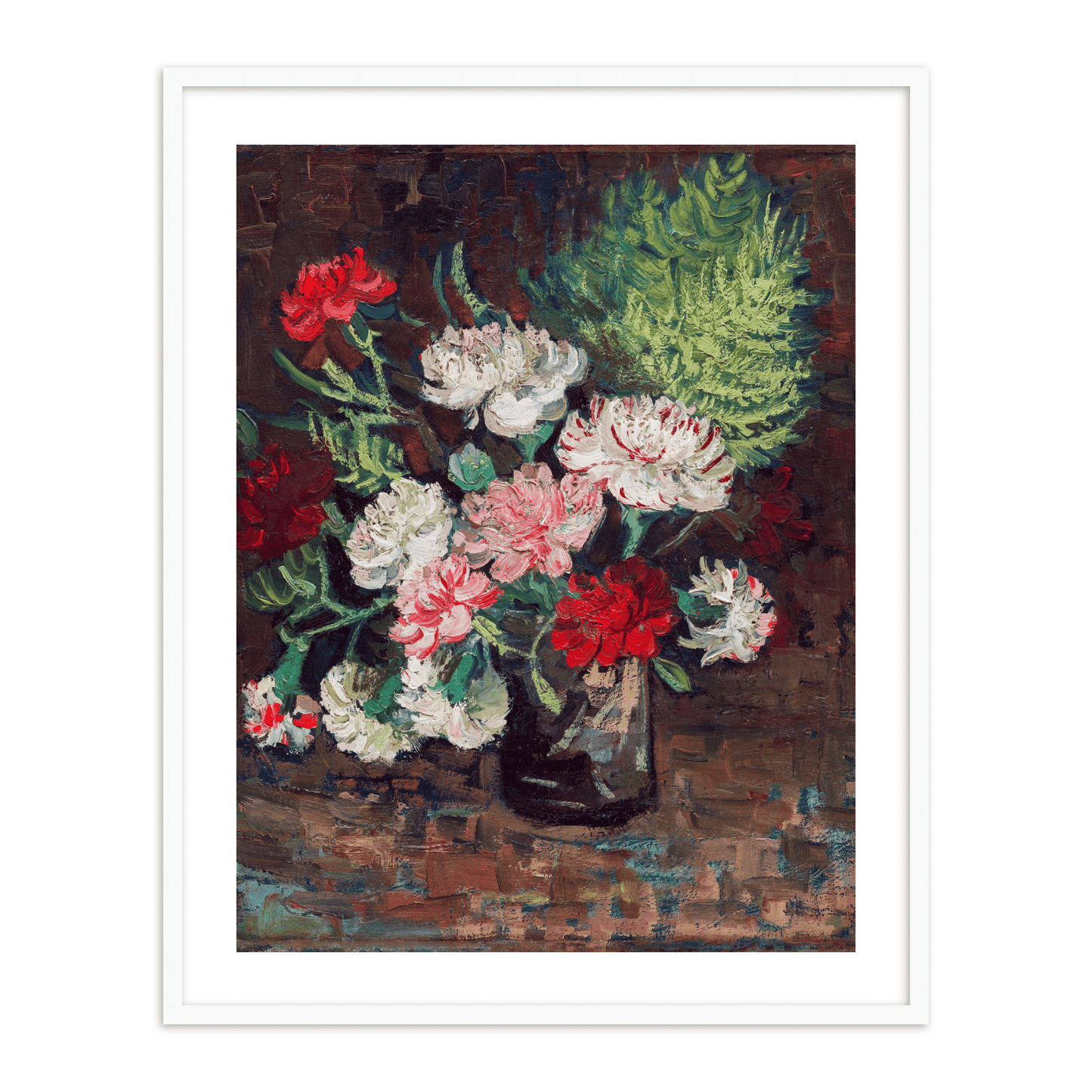 Vase with Carnations by Vincent Van Gogh Famous Painting Wall Art