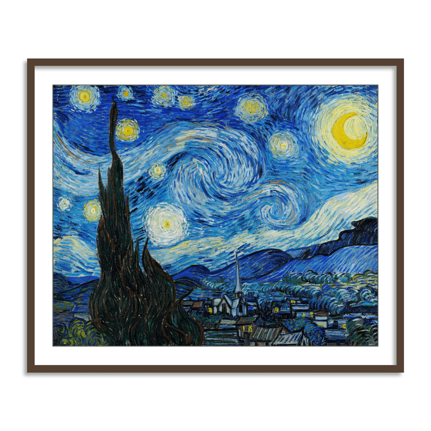 The Starry Night by Vincent Van Gogh Famous Painting Wall Art