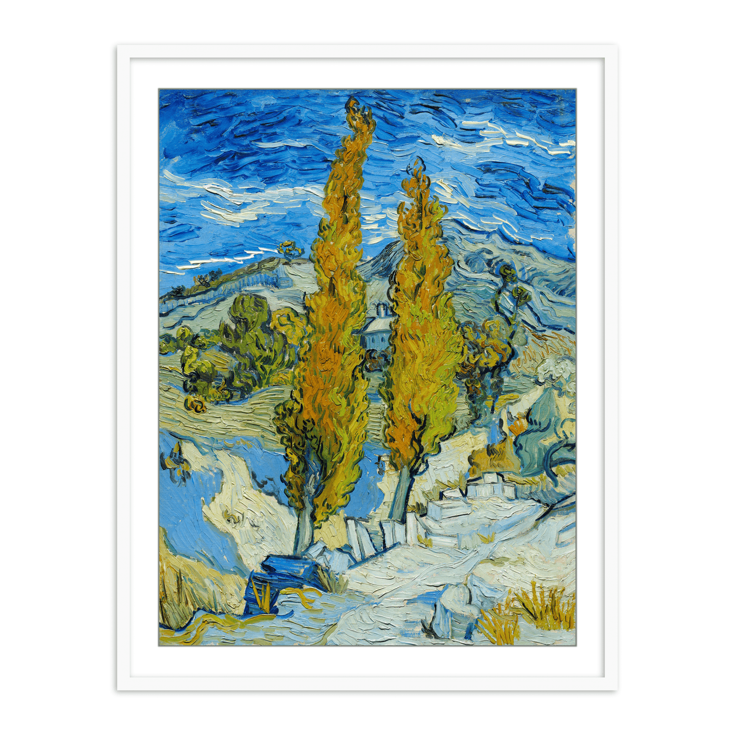 The Poplars at Saint-Rém by Vincent Van Gogh Famous Painting Wall Art